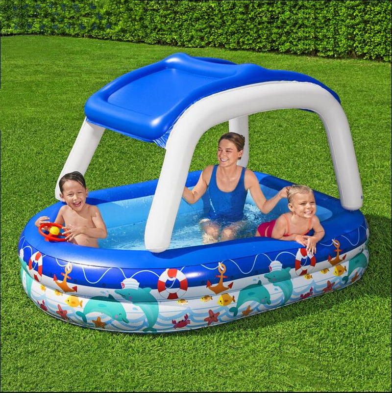 Boat Type Sunshade Pool Children'S Paddling Pool Swimming Pool